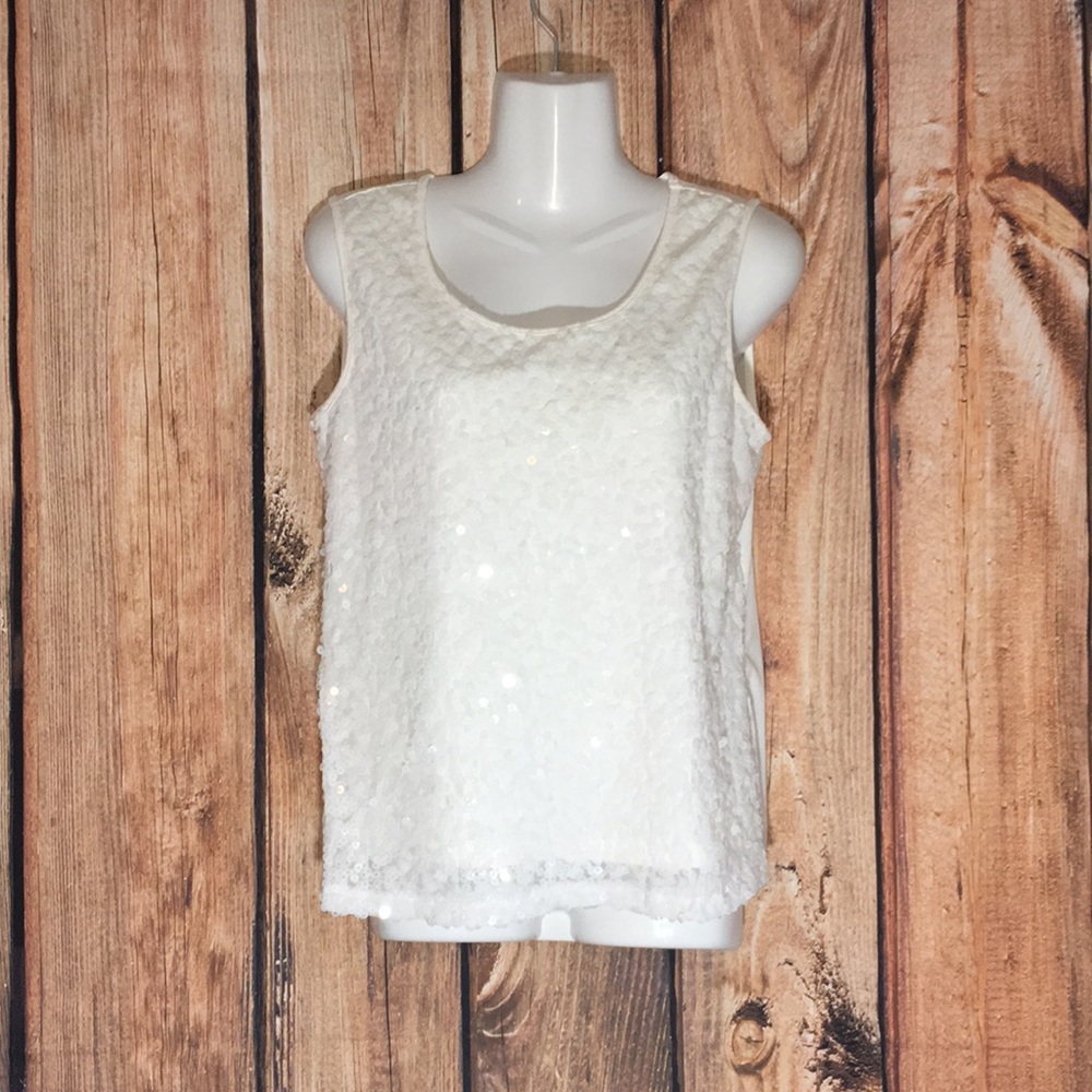 George ivory sequined blouse in a size small (4-6)